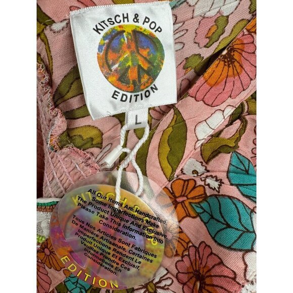 Barok Paris Kitsch & Pop Floral Maxi Dress Flowy Size L NWT - Picture 9 of 10